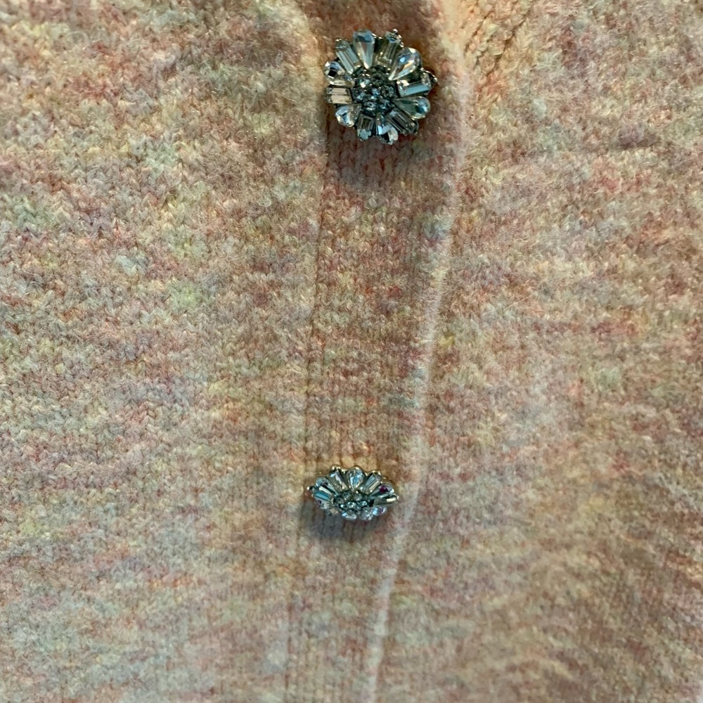 Cinq A Sept. BNWOT! Peach Brianna ostrich feather-embellished cardigan. - Picture 6 of 7